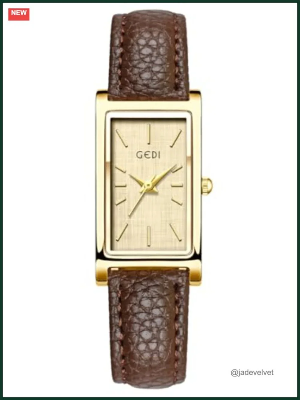 Women's Rectangle Watches Leather Strap Quartz Dress Vintage Analog Wrist Watch